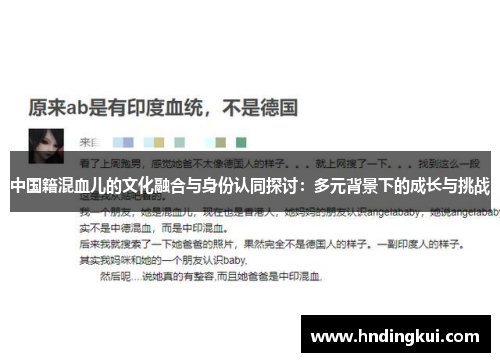 中国籍混血儿的文化融合与身份认同探讨：多元背景下的成长与挑战